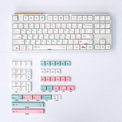 Weather 104+28 XDA profile Keycap Set PBT DYE Sublimation for Mechanical Gaming Keyboard Cherry MX English / Japanese